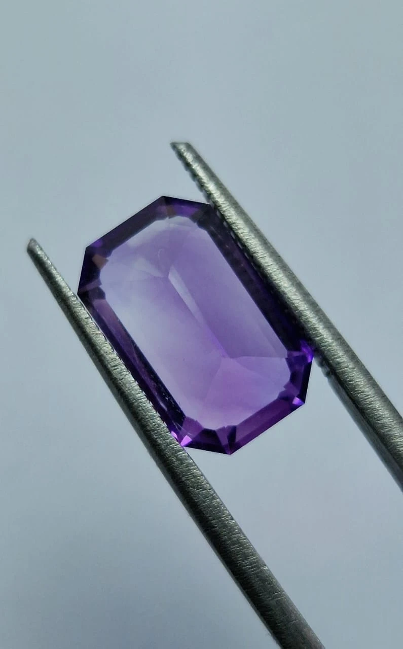 4ct Amethyst Emerald Cut Loose Gemstone from Nigeria — view 4